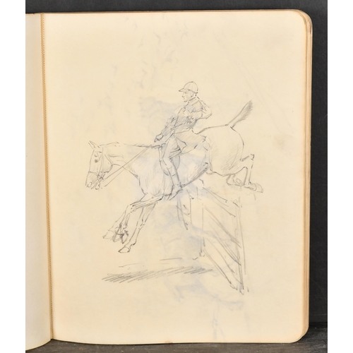 117 - Thomas Blinks (1860-1912) British. Study of a Horse with Trainer and Stable Lad, Pencil, 7.75