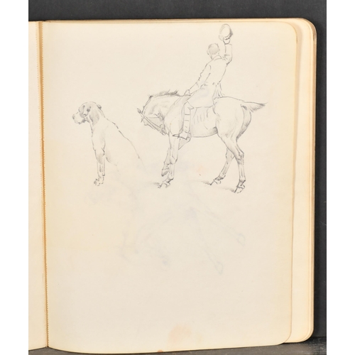 117 - Thomas Blinks (1860-1912) British. Study of a Horse with Trainer and Stable Lad, Pencil, 7.75