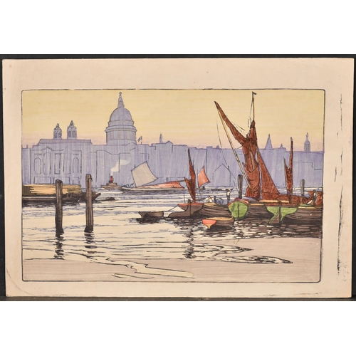 147 - Attributed to John Hall Thorpe (1874-1947) British. On the Thames, Woodcut, unframed 9