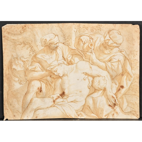 17 - 17th Century Italian School. The Lamentation, Ink and wash, unframed, 7.25