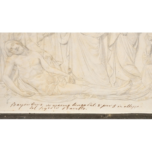 21 - After Luigi Canina (1795-1856) Italian. A Design for a Marble Relief of The Lamentation, Pencil, Ins... 