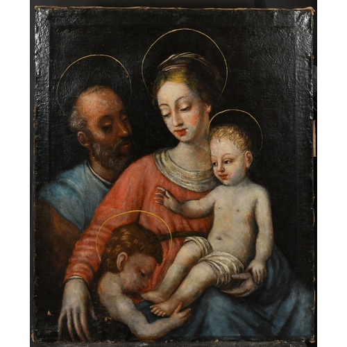 37 - 17th Century Cremonese School. The Holy Family, Oil on canvas, unframed 31