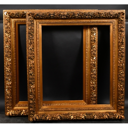 388 - 19th Century French School. A Pair of Elaborate Gilt Composition Frames, with swept corners, rebate ... 