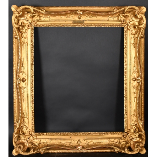 395 - 18th Century French School. A Carved Giltwood Frame, with swept and pierced corners, rebate 25