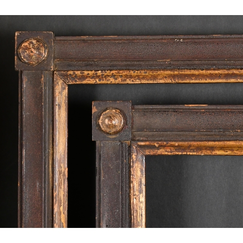 457 - Early 19th Century English School. A Pair of Darkwood Frames, with gilt inner edges and a gilt corne... 