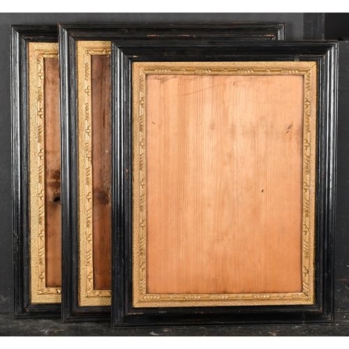 470 - Late 18th Century English School. A Pair of Darkwood Frames, with painted carved wood slips and inse... 