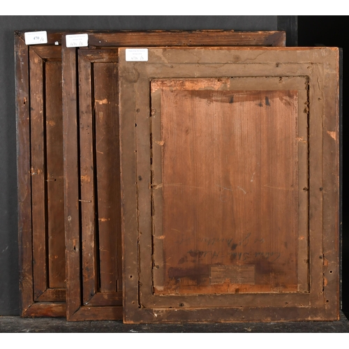 470 - Late 18th Century English School. A Pair of Darkwood Frames, with painted carved wood slips and inse... 