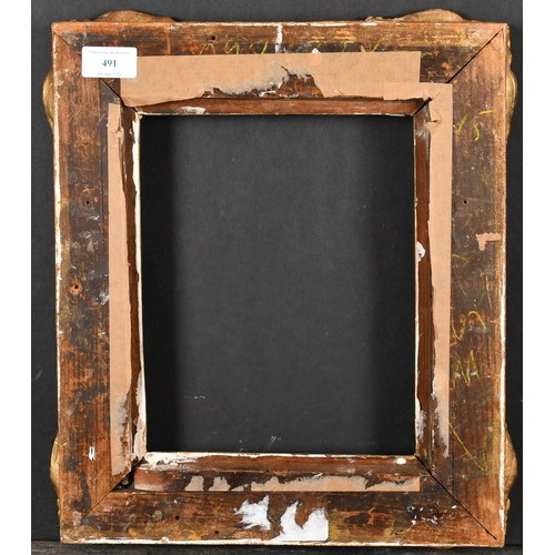 491 - 19th Century English School. A Painted Composition Frame, with swept corners, rebate 10