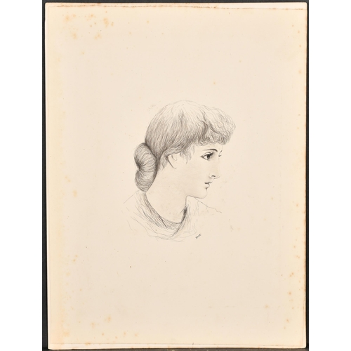 60 - RMK (19th-20th Century) British. A Head Study, Pencil, Signed with initials, unframed 11