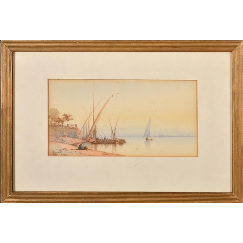 69 - Spyridon Scarvelli (1868-1942) Greek. A River Scene, Watercolour, Signed, 5