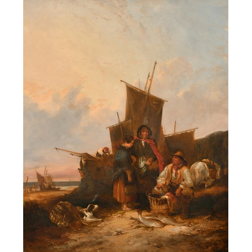 93 - Attributed to William Shayer (1787-1879) British. Unloading The Catch, Oil on canvas, 30