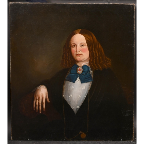54 - 19th Century English School. A Provincial Portrait of a Lady, Oil on canvas, Unframed 29.5
