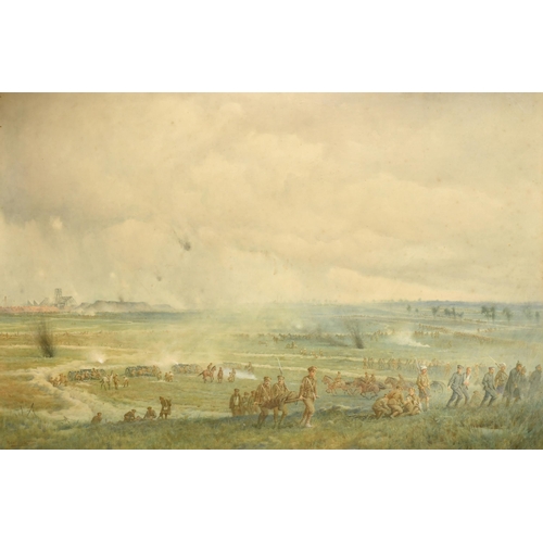 120 - Richard Barrett Talbot Kelly (1896-1971) British. The Battle of Loos, Watercolour, Signed and dated ... 