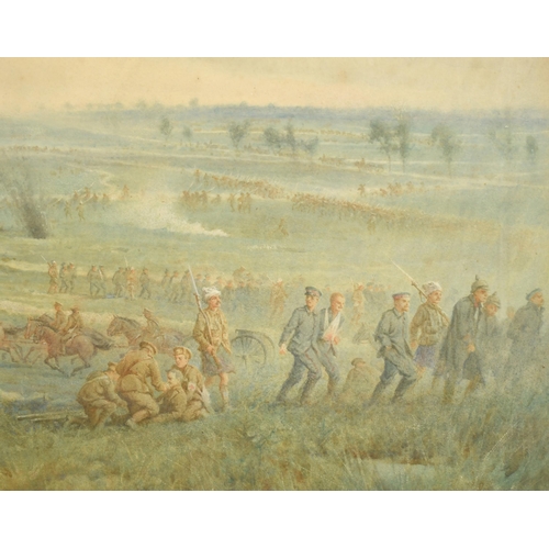 120 - Richard Barrett Talbot Kelly (1896-1971) British. The Battle of Loos, Watercolour, Signed and dated ... 