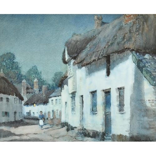 125 - Albert Moulton Foweraker (1873-1942) British. 'Cornish Village by Moonlight', Watercolour, Signed, 8... 