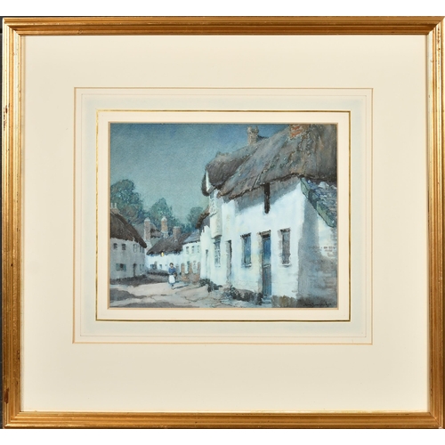 125 - Albert Moulton Foweraker (1873-1942) British. 'Cornish Village by Moonlight', Watercolour, Signed, 8... 