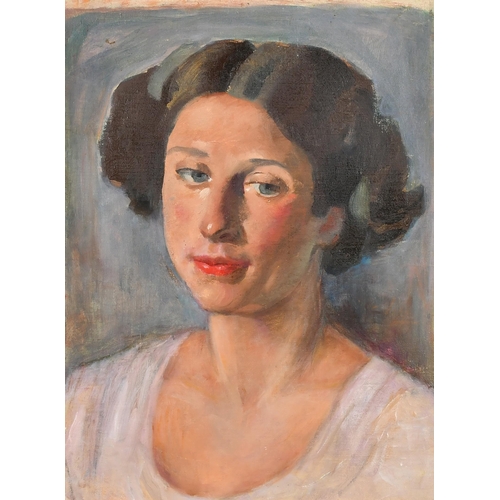 148 - Bernard Fleetwood-Walker (1893-1965) British. Portrait of a Lady, Oil on board, 15.75