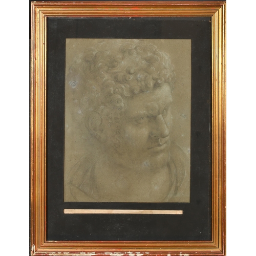18 - 17th Century Italian School. The Head of Emperor Marcus Aurelius, Pencil and chalk, Indistinctly ins... 