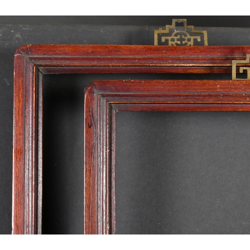 222 - 20th Century Chinese School. A Near Pair of Darkwood Frames, rebate 29.75