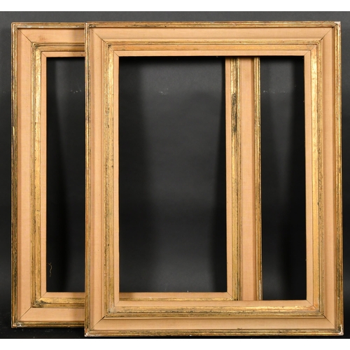 237 - 20th Century English School. A Near Pair of Gilt Composition and Fabric Seago Frames, rebate 26