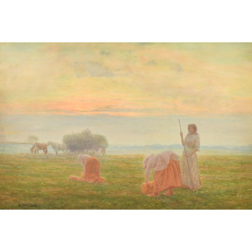 41 - William Henry Gore (1857-1942) British. 'The Last Load of Hay', Watercolour, Signed, and inscribed v... 