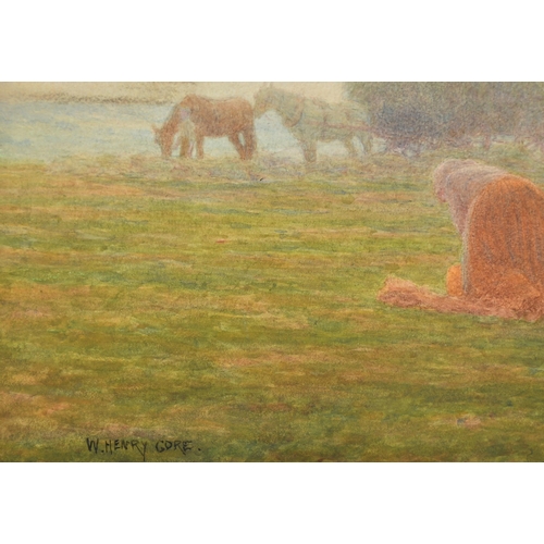 41 - William Henry Gore (1857-1942) British. 'The Last Load of Hay', Watercolour, Signed, and inscribed v... 