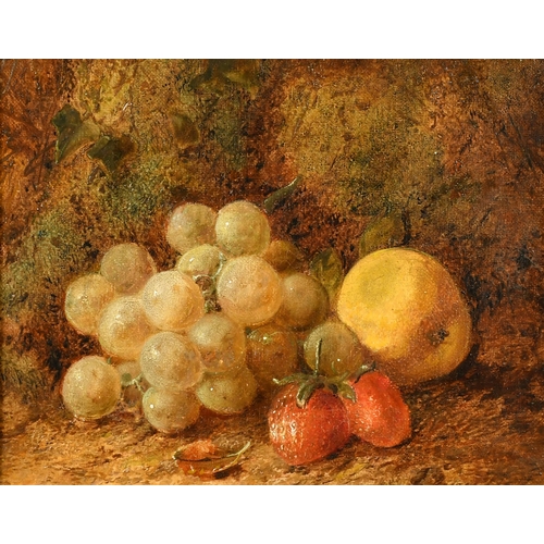 48 - George Clare (1835-1890) British. Still Life of Fruit on a Bank, Oil on canvas, Signed, 7