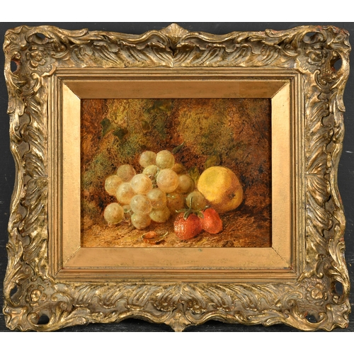 48 - George Clare (1835-1890) British. Still Life of Fruit on a Bank, Oil on canvas, Signed, 7