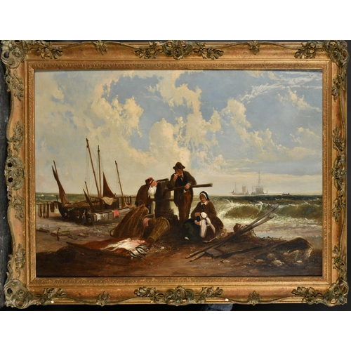 62 - Attributed to William Collins (1788-1847) British. Figures with the Catch, Oil on canvas, Bears a si... 