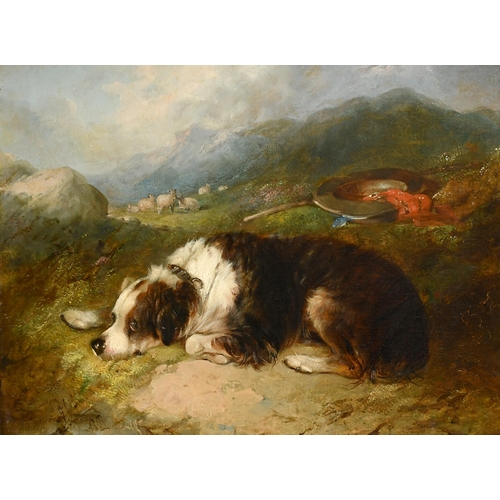 74 - George Armfield (1808-1893) British. A Sheepdog at Rest, Oil on canvas, Signed and dated 1869, 18