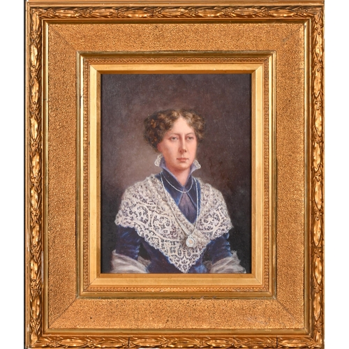 113 - Late 19th Century English School. Bust Portrait of a Lady, Oil on canvas, 10