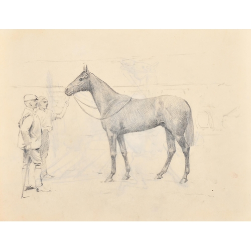 127 - Thomas Blinks (1860-1912) British. Study of Galtee More with Trainer Sam Darling at the Wiltshire St... 