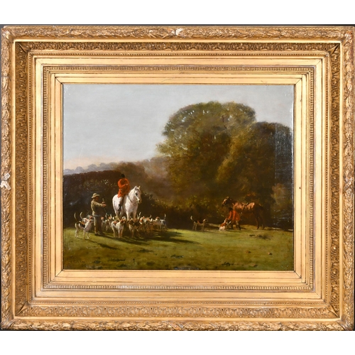 132 - Charles Augustus Henry Lutyens (1829-1915) British. Before the Hunt, Oil on canvas, Signed and dated... 