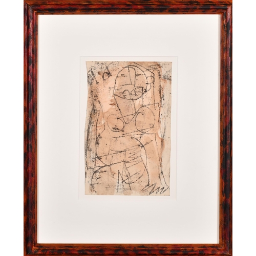 215 - Roy Turner Durrant (1925-1998) British. Abstract Female Nude, Watercolour and ink, Inscribed verso, ... 