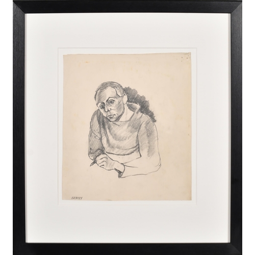 217 - John Bratby (1928-1992) British. Self-Portrait c.1952, Pencil, Signed, and inscribed on a label vers... 