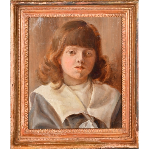 220 - Early 20th Century English School. Head Study of a Young Girl, Oil on canvas, 14.75