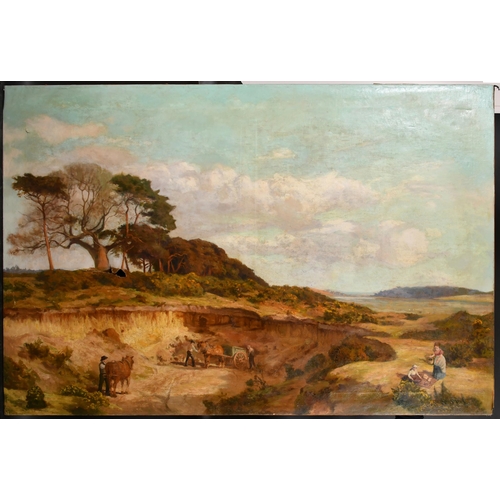 222 - Circle of Harold Swanwick (1866-1929) British. Figures Working in a Quarry and Figures Picnicking, O... 