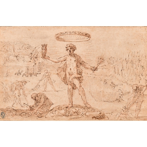 24 - Late 16th Century Northern European School. 'Allegory of Summer', Ink, chalk and wash, with a collec... 