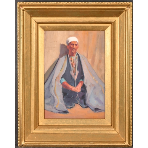 252 - 20th Century European School. A Seated Gentleman, Oil on board, 14.75