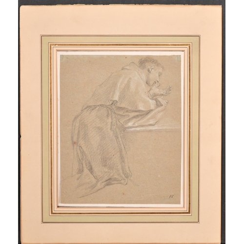 31 - Attributed to Frederico Bencovich (1677-1753) Croatian/Italian. A Kneeling Monk, Chalk heightened wi... 