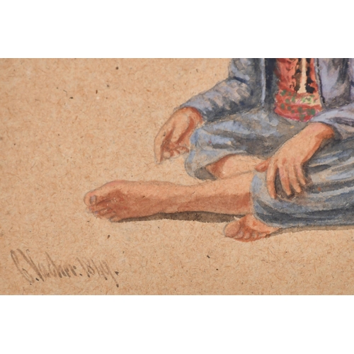 59 - Charles Vacher (1818-1883) British. 'A Seated Figure, Algiers', Watercolour, Signed and dated 1849, ... 