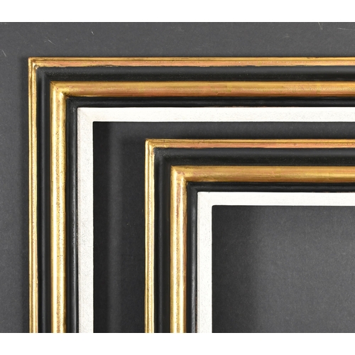 444 - 20th-21st Century English School. A Pair of Black and Gilt Composition Frames, with white slips, reb... 