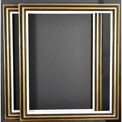 444 - 20th-21st Century English School. A Pair of Black and Gilt Composition Frames, with white slips, reb... 