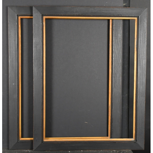 455 - Early 20th Century English School. A Pair of Darkwood Frames, with gilt slips, rebate 22.5