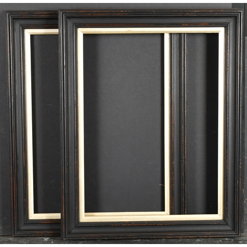 502 - Early 20th Century English School. A Pair of Darkwood Frames, with silver slips, rebate 18