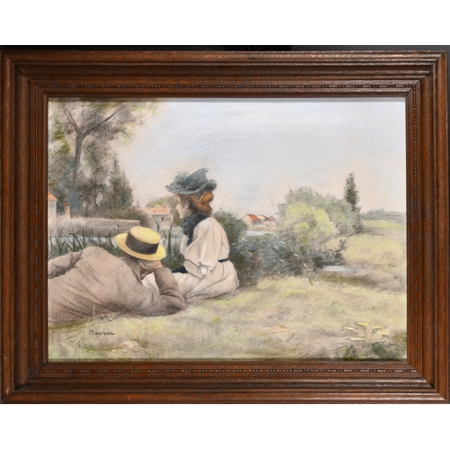 105 - Charles Maurin (1856-1914) French. A Rest on the Riverbank, Pastel, Signed, 18