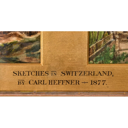 108 - Attributed to Karl Heffner (1849-1927) German. A Set of Five Sketches of Switzerland, Oil, Framed as... 