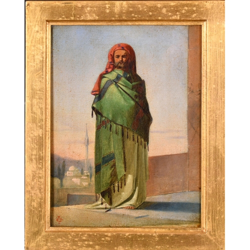 113 - 19th Century European School. A Middle Eastern Figure, Oil on canvas, 8.5