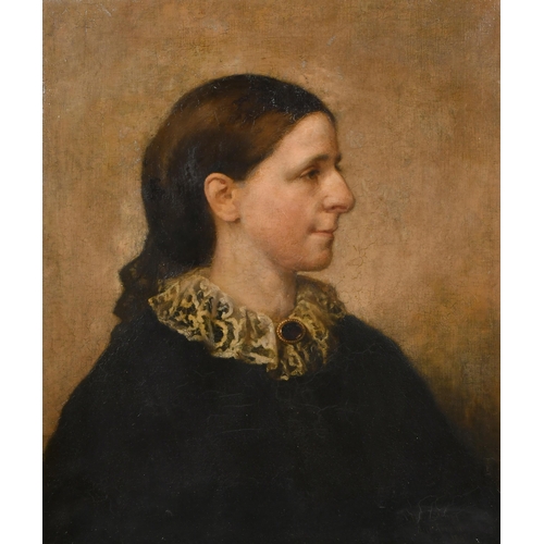 136 - Alice Crum (19th-20th Century) British. Portrait of Theresa Cripps, Oil on canvas, Signed and dated ... 