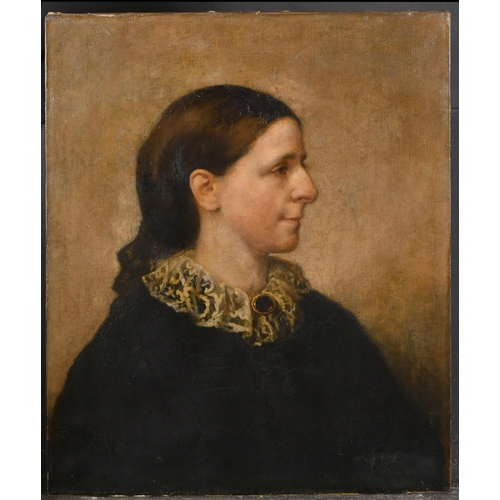 136 - Alice Crum (19th-20th Century) British. Portrait of Theresa Cripps, Oil on canvas, Signed and dated ... 